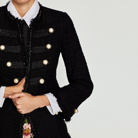zara pearl jacket